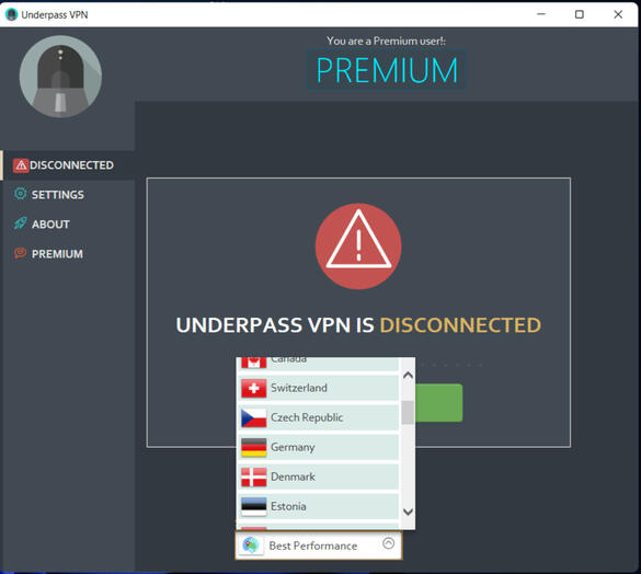 Premium version selecting country