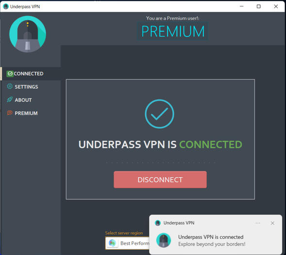Premium version connected