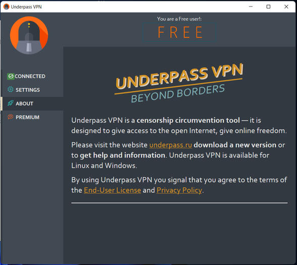 About free version of Underpass VPN